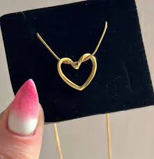 SALVE Stainless Steel Gold Heart Pendant Necklace